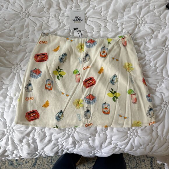 *NWT* Princess Polly Caraliia Mini Skirt White/Coastal - Picture 4 of 5